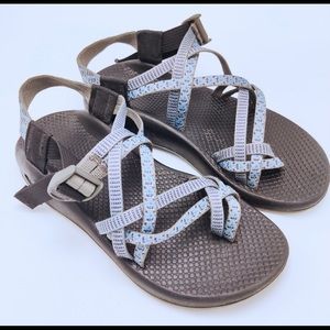 COPY - Gray and blue Chaco‘s double strap size 8 1/2